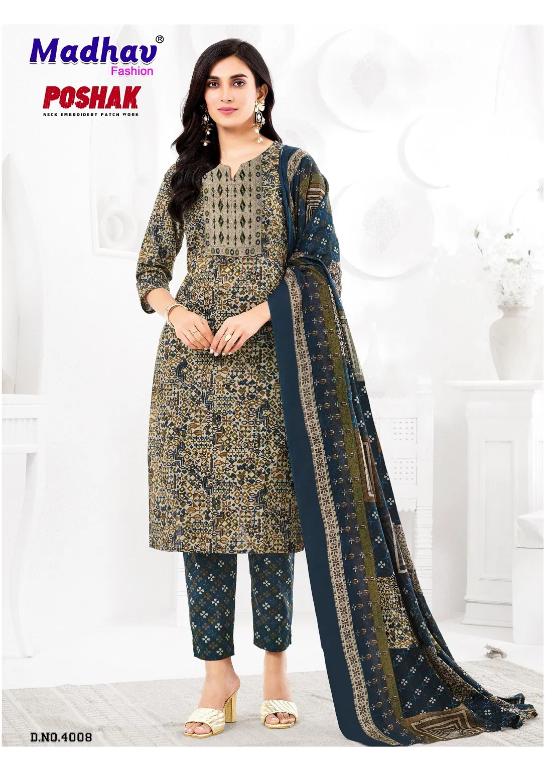 Poshak With Patch Vol 4 By Madhav Cotton Printed Readymade Suits Online Wholesale